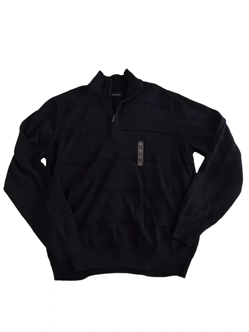 Van Heusen Men's Zip-Neck Sweater in Black